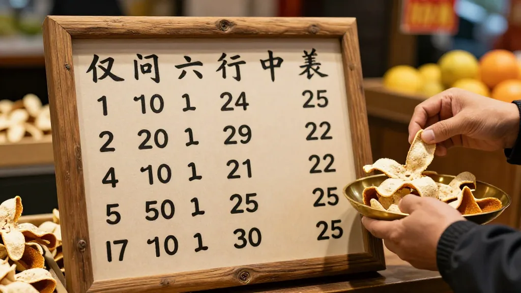 一畝田陳皮行情看板