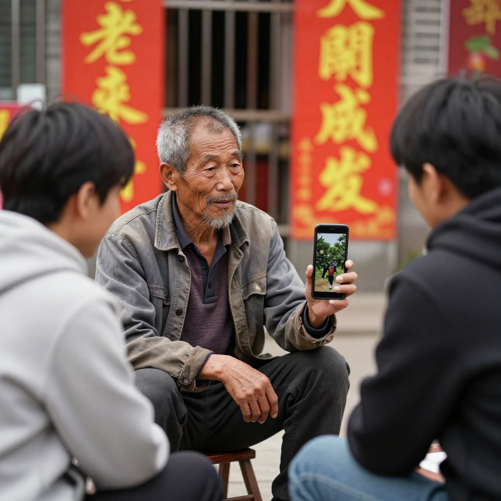 七十三歲老柑農在豐收節現場講述四十年柑園經歷