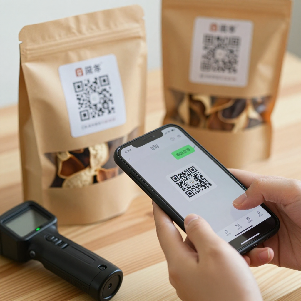 手機掃描新會陳皮溯源二維碼查驗產地與年份